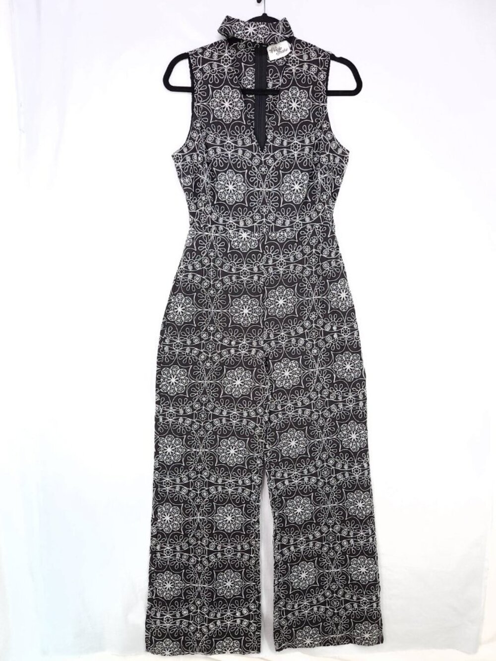 The Hippie Shake Jumpsuit Size 4 Wide Leg Floral Embroider Detail Retro 70's - Picture 2 of 13